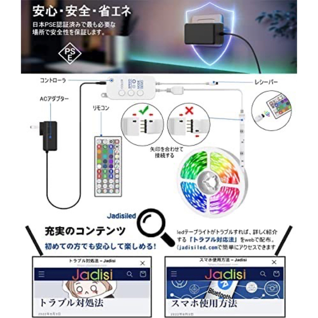 LEDテープライトテープライトRGB ledテープ ledカラーライト調光調色  インテリア/住まい/日用品のライト/照明/LED(テーブルスタンド)の商品写真