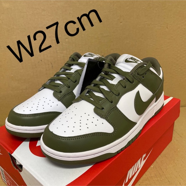 W NIKE DUNK LOW medium olive 27cmスニーカー