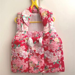 【美品】ひな祭り お祝い 被布のみ 赤(お宮参り用品)