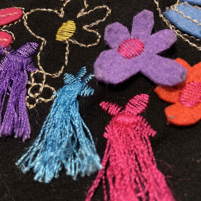 ポルトガル製　刺繍と小花のバルーンワンピース　　M レディースのワンピース(ひざ丈ワンピース)の商品写真