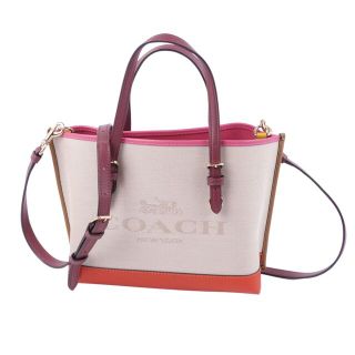 COACH コーチ ショルダーバック シグネチャー 紫 ベージュ コンパクト