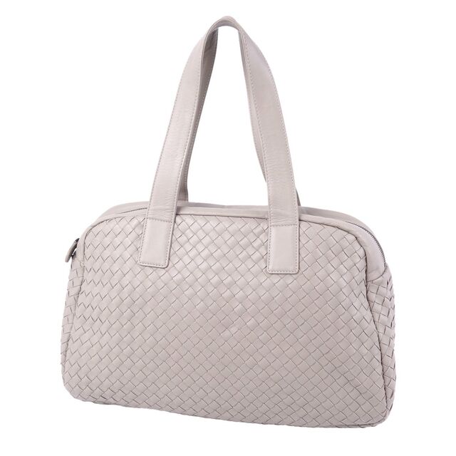 美品 ボッテガヴェネタ BOTTEGA VENETA バッグ ボストンバッグ トートバッグ イントレチャート レザー 鞄 グレー