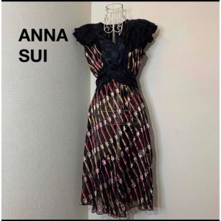 アナスイ(ANNA SUI)のANNA SUI ハブラシ柄　レディースワンピース  サイズ２(ひざ丈ワンピース)