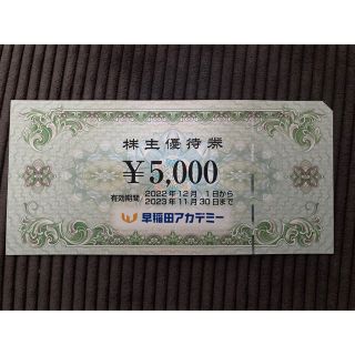 早稲田アカデミー　株主優待券　5000円分　早稲アカ(その他)