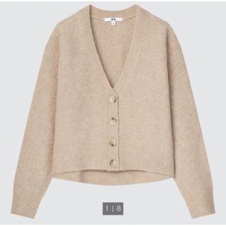 ユニクロ(UNIQLO)の【美品】UNIQLO  スフレヤーンVネックショートカーディガン(カーディガン)