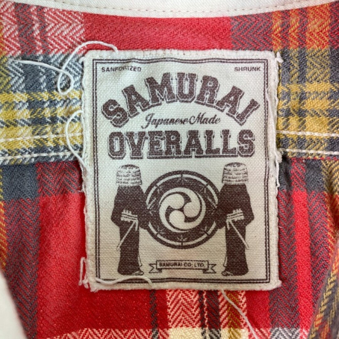 SAMURAI JEANS(サムライジーンズ)の★サムライ オーバーオールズ  ワーク ネルシャツ レッド sizeM メンズのトップス(シャツ)の商品写真