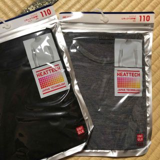 ユニクロ(UNIQLO)のユニクロ　ヒートテック半袖110 黒、グレー(下着)