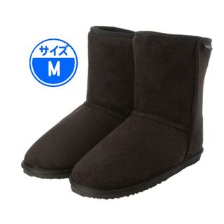【新品 未使用】ムートンブーツ ミドル丈 ブラック M 黒 22651(ブーツ)