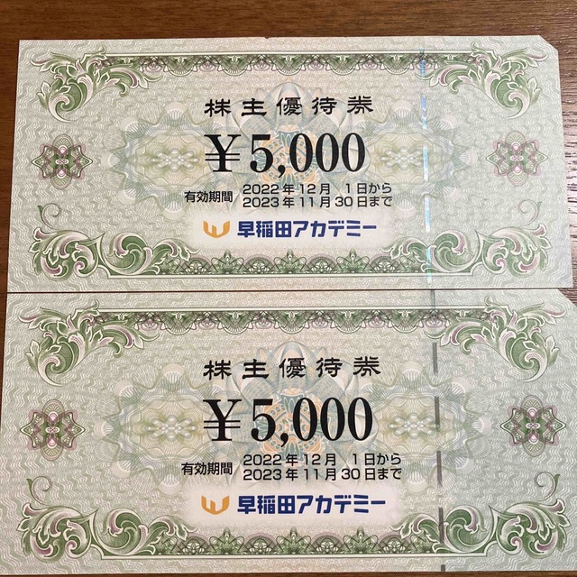 早稲田アカデミー　株主優待　10000円