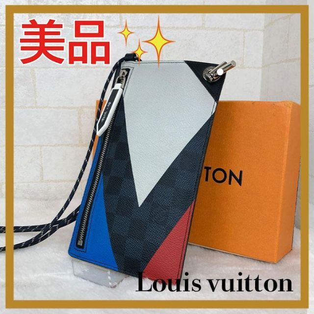 LOUIS VUITTON - ✨美品✨　ルイヴィトン　ダミエコバルト　ポシェットフォン　ショルダーバッグ