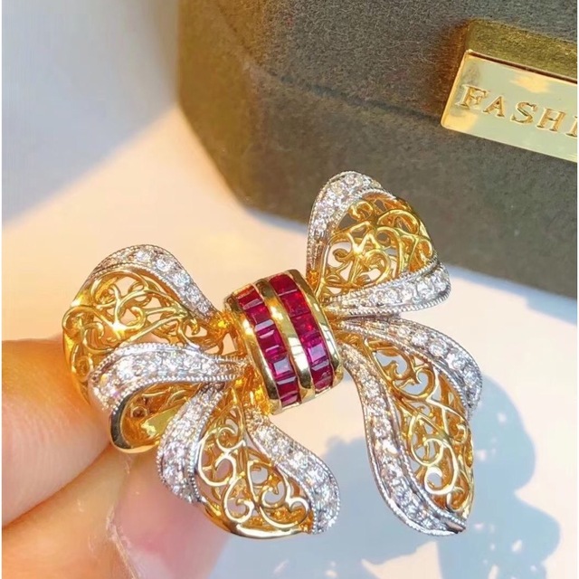天然 ルビー ダイヤ リング ペンダントトップ2Way0.46ct k18