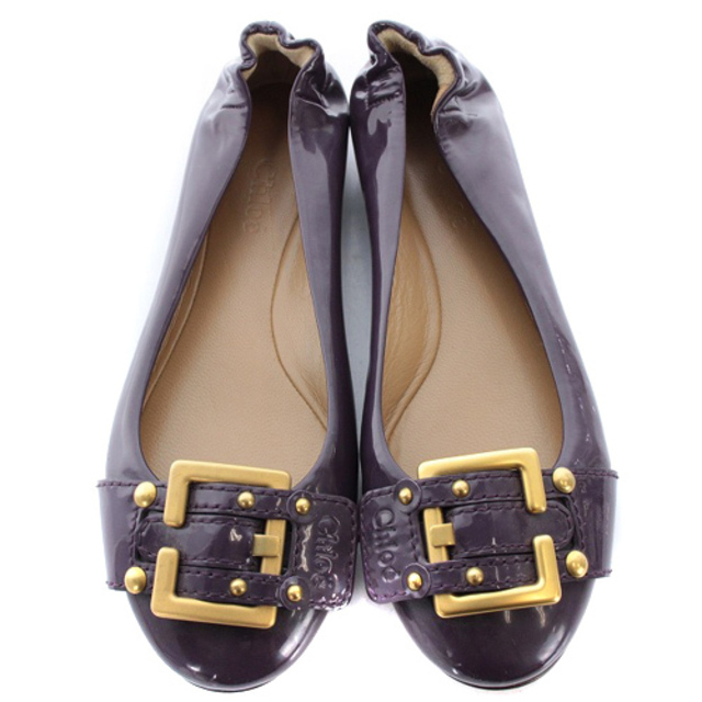 Chloe(クロエ)のクロエ バレエシューズ フラットシューズ 35 22-22.5cm 紫 レディースの靴/シューズ(バレエシューズ)の商品写真