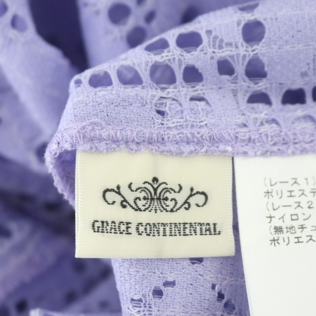 GRACE CONTINENTAL(グレースコンチネンタル)のグレースコンチネンタル レースパッチワークトップ ブラウス フレンチスリーブ レディースのトップス(シャツ/ブラウス(半袖/袖なし))の商品写真