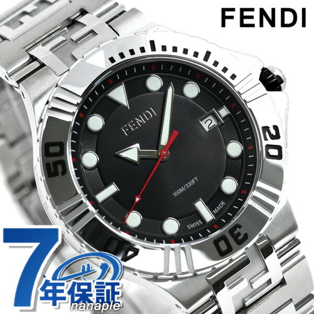 流行に フェンディ - FENDI 腕時計 ブラックxシルバー F108100101FENDI ...