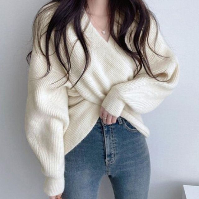 ⛎ふわふわカシュクール ニットトップス　モカ■レディース　韓国ファッション
