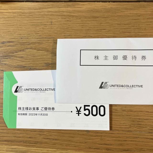 チケットUNITED ＆ COLLECTIVE株主優待15000円