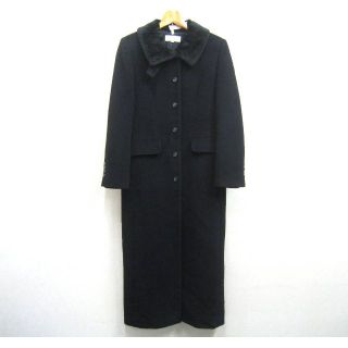 美品⭐︎SCAPA　ロングコート　アンゴラ　Aライン　ベルト　黒　38