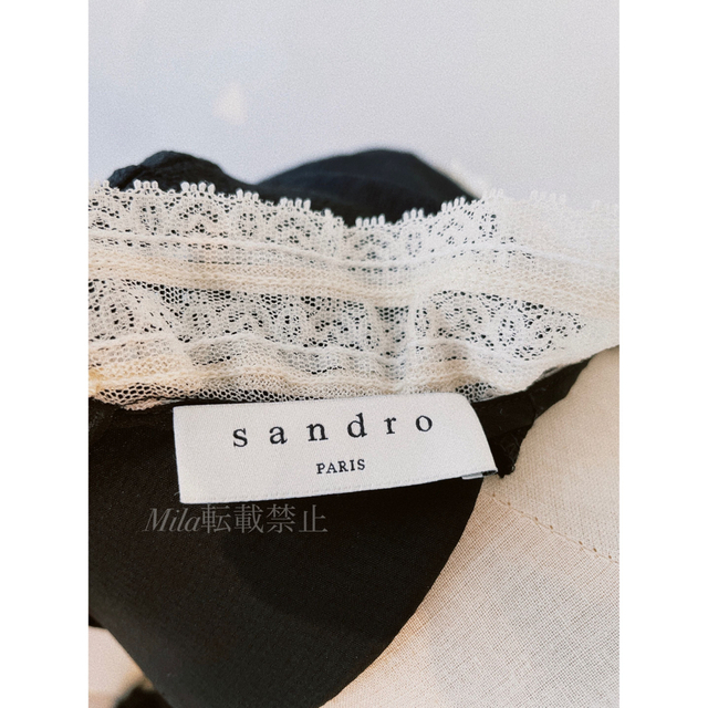 Sandro(サンドロ)のsandro 美シルエット　フリル  ワンピース レディースのワンピース(ミニワンピース)の商品写真