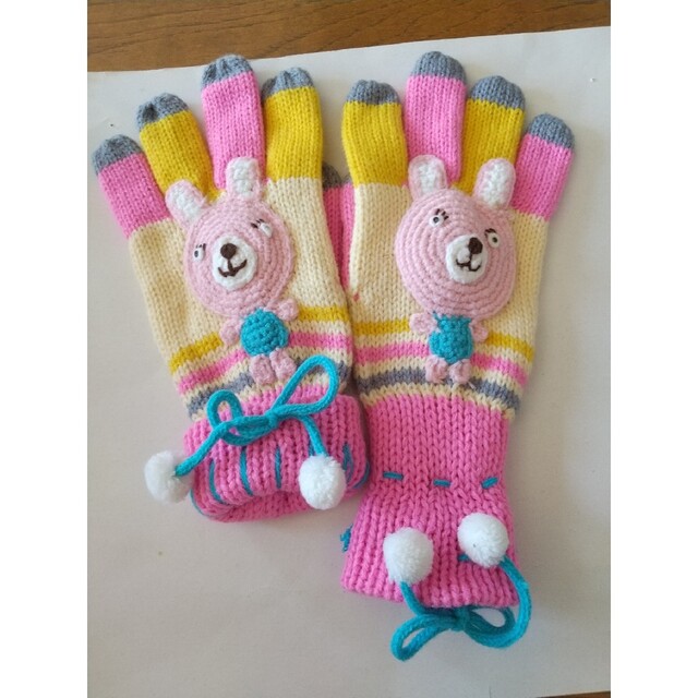 毛糸の手袋  手編み手袋 レディースのファッション小物(手袋)の商品写真