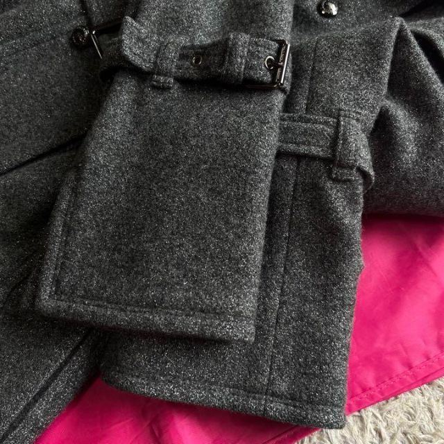 【良品】BURBERRY BLUE LABEL ロングコート グレー ベルト38