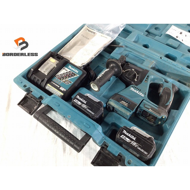 ☆品☆ makita マキタ 18V 24㎜充電式ハンマドリル HR244DRTX バッテリー2個(BL1850)付き 充電器(DC18RC)付き 62391バイク