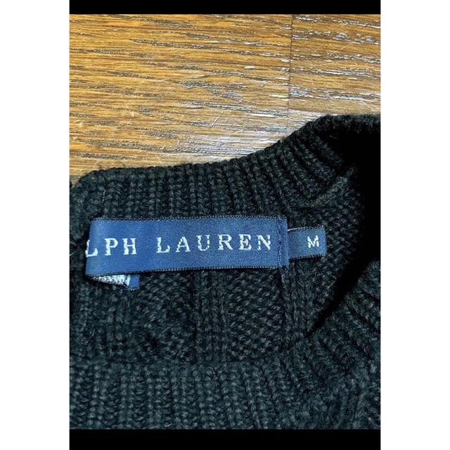 Ralph Lauren(ラルフローレン)の【希少デザイン】 ラルフローレン バックボタン 半袖 ケーブル ニット 825 レディースのトップス(ニット/セーター)の商品写真