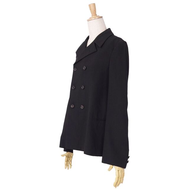 COMME des GARCONS(コムデギャルソン)の美品 90’s コムデギャルソン robe de chambre COMME des GARCONS ジャケット ダブルブレスト ウール アウター レディース M相当 ブラック レディースのジャケット/アウター(その他)の商品写真