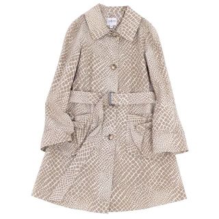 アルマーニ コレツィオーニ(ARMANI COLLEZIONI)の美品 アルマーニ コレッツォーニ ARMANI COLLEZIONI コート ベルト付き ロングコート 総柄 コットン アウター レディース 38(M相当) ベージュ(その他)