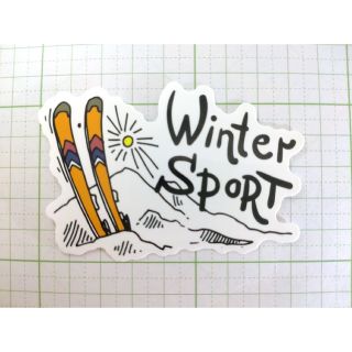 【1020】Winter SPORT スキー 板 雪山 防水ステッカー(板)