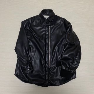 希少 sacai 20aw MA-1 ジャケット ブルゾン レザードッキング