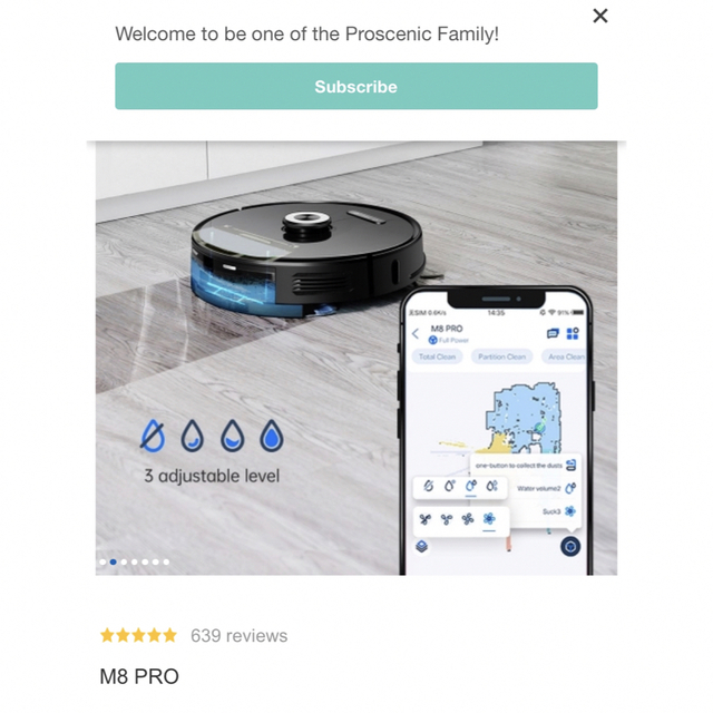Proscenic M8Pro ロボット掃除機 スマホ/家電/カメラの生活家電(掃除機)の商品写真