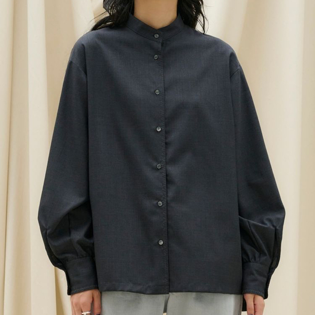 シャツ/ブラウス(長袖/七分)SIWEM シウム BALLOON SLEEVE WOOL SHIRT