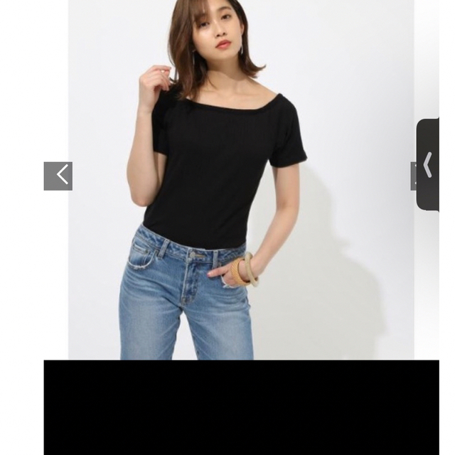 AZUL by moussy(アズールバイマウジー)のアズールバイマウジー　リブトップス　オフショル レディースのトップス(カットソー(半袖/袖なし))の商品写真