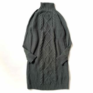 セオリー MOCK NECK CABLE DR カシミヤ ニットワンピース