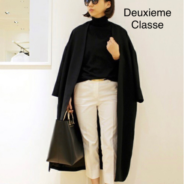 はブラック deuxieme classe VASINOオーバーコート A0E7L-m57081570433
