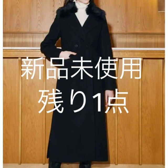 動作確認済 フェイクファーカラースリットロングコート