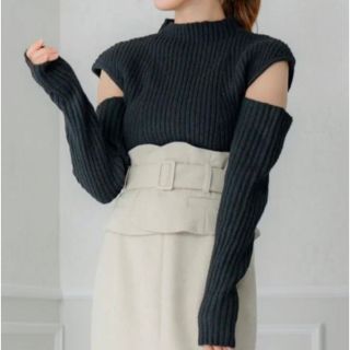 スナイデル(SNIDEL)のMISTREASS Cutting Sleeve Rib Knit Top (ニット/セーター)