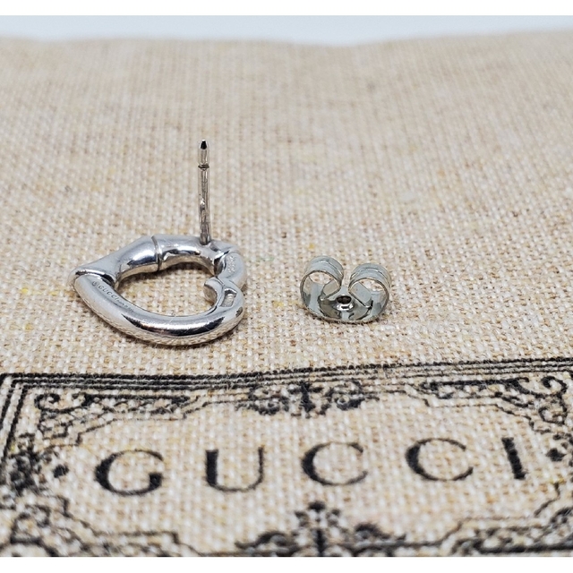 【レア廃盤品】GUCCI バンブー ハート ピアス 片耳