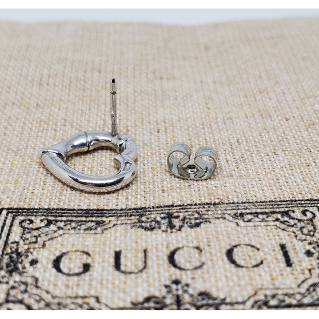 【レア廃盤品】GUCCI バンブー ハート ピアス 片耳