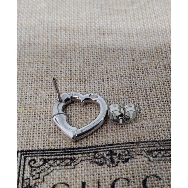 【レア廃盤品】GUCCI バンブー ハート ピアス 片耳