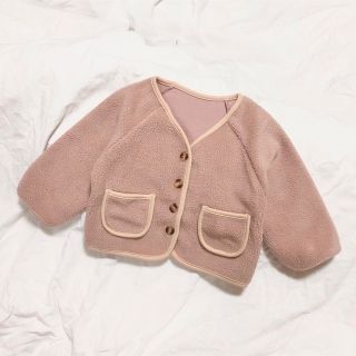 ココアブラウン70cm【新品】キッズボアコートアウター韓国子供服ナチュラル(ジャケット/コート)