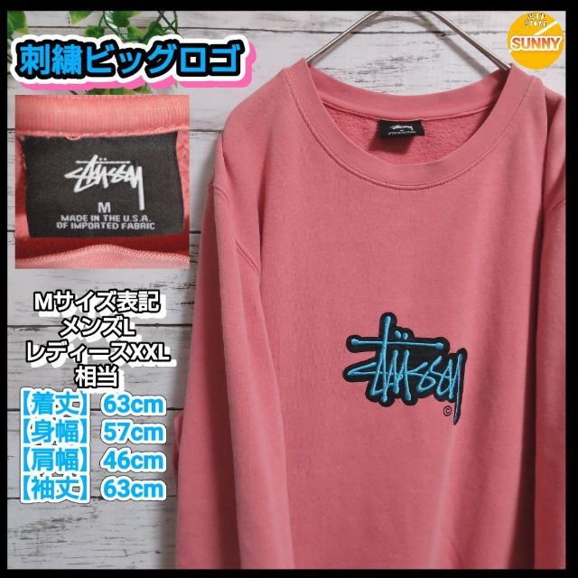 stussy   刺繍ロゴ 裏起毛 スウェット　トレーナーSUNNY古着