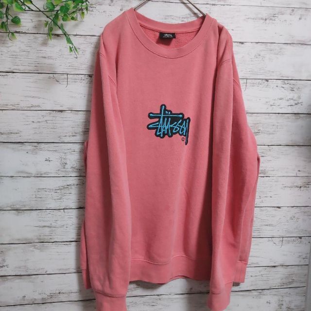 STUSSY - stussy 刺繍ロゴ 裏起毛 スウェット トレーナーの通販 by ...