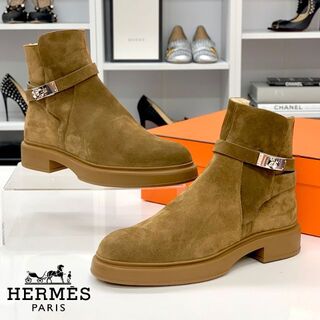 エルメス(Hermes)の5572 未使用 エルメス ヴェオ スエード ケリー金具 ショートブーツ(ブーツ)