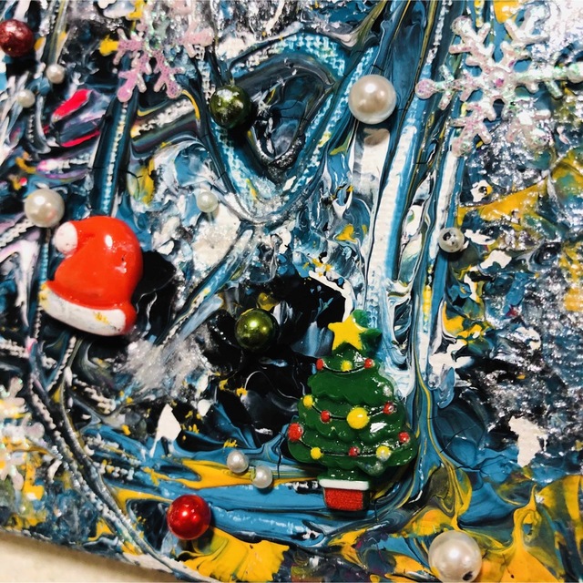 期間限定セール　飾れる絵画『クリスマスの夜』原画　雑貨インテリア　アートパネル　 ハンドメイドのインテリア/家具(アート/写真)の商品写真