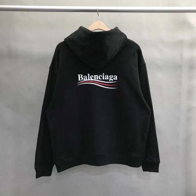 割引売上 バレンシアガ パーカー キャンペーンロゴ 黒 S