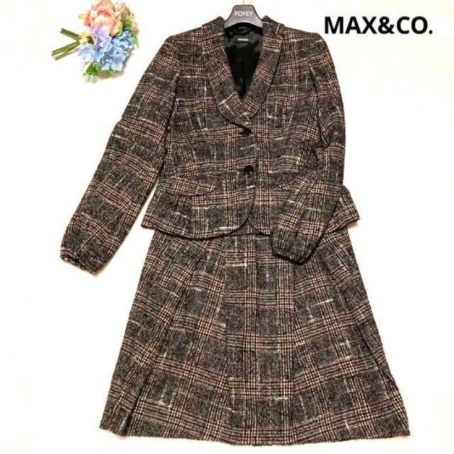 Max & Co.(マックスアンドコー)の✨極美品✨マックスアンドコー　38 ツイード　セットアップ　茶色 レディースのフォーマル/ドレス(スーツ)の商品写真