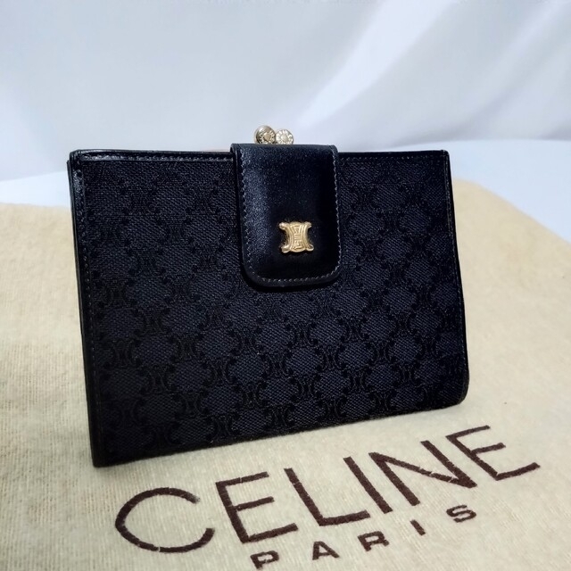 美品 CELINE マカダム柄 二つ折り財布