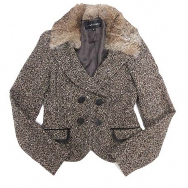 JILL STUART ツイードジャケット ラビットファー ファーコート