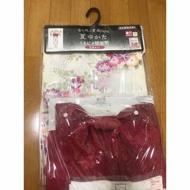 しまむら(シマムラ)の花柄浴衣5点セット レディースの水着/浴衣(浴衣)の商品写真